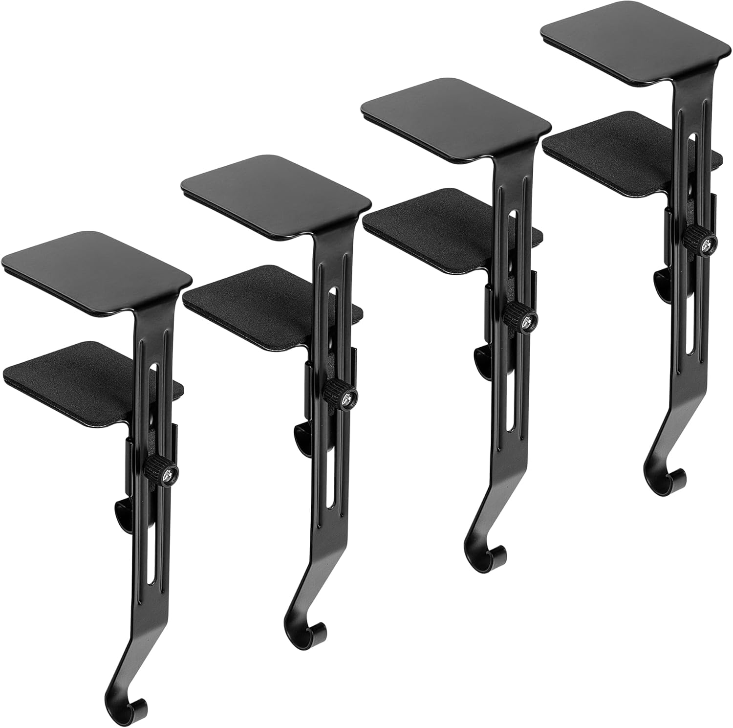 Ornament Hooks - Sfcddtlg 4 Pcs Christmas Stocking Holders for Fireplace- Adjustable Mantle Stocking Hangers with Protective Pads- No-Slip Fireplace Stocking Garland Hooks for Xmas Home Party Decoration (Black)