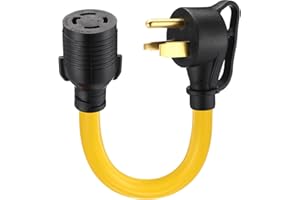 Tellegloww 30 Amp Welder Adapter Cord Compatible with NEMA 6-50P to L14-30R, 3 Prong 50Amp Welding Outlet to 4 Prong 30Amp Generator Locking Plug Adapter, Generator to Welder Adapter STW 10 AWG, 1FT