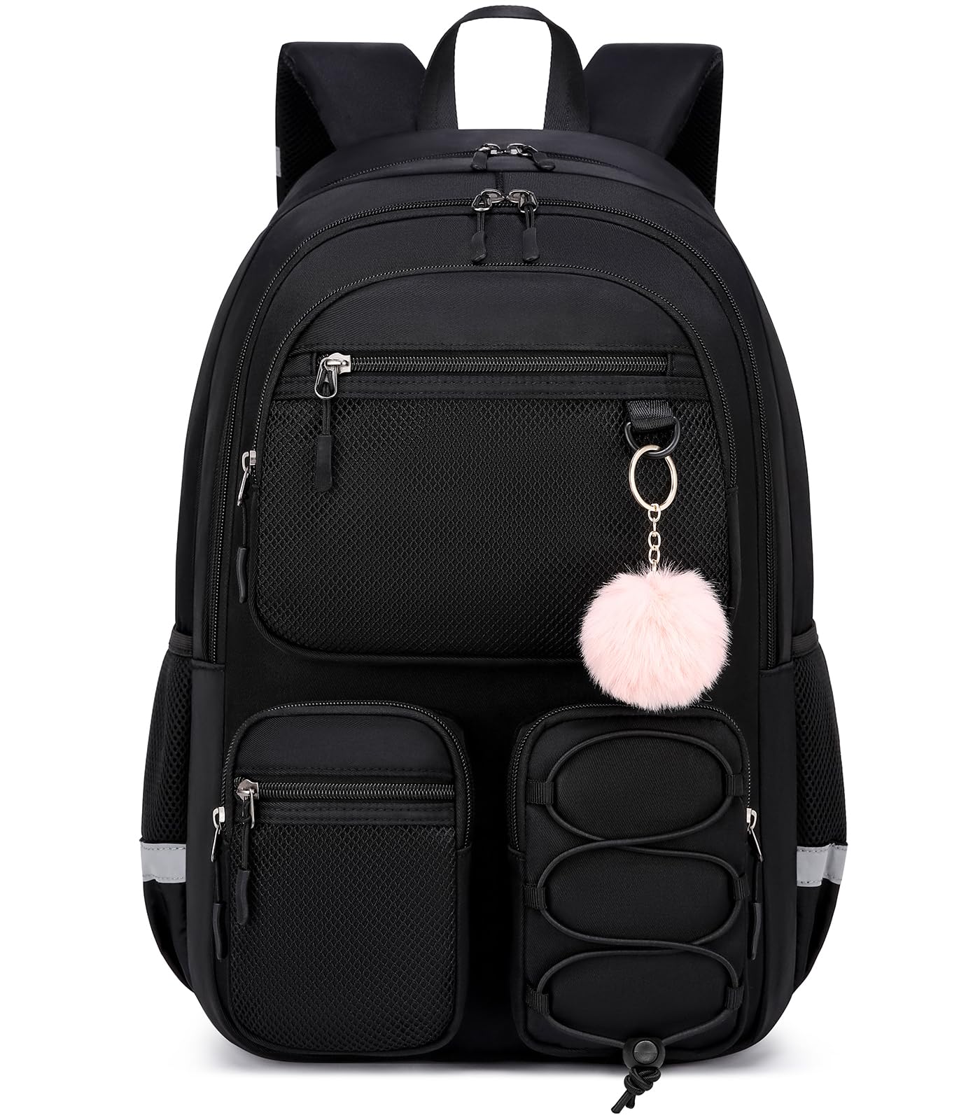Photo 1 of Liokesa School Backpack for Teen Girls, Cute College Back Pack for Women, Kids Backpack for Girls, Middle Students School BookBag, 17.3 Inch Laptop Bag Travel Back Pack, Black
