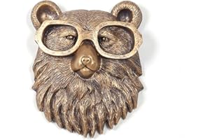 Joogour Head Wall Mount Decor,Resin Animal Sculptures，Art Deco Wall Hanging Decoration for Living Room Bedroom Officeroom Gift (Bear)