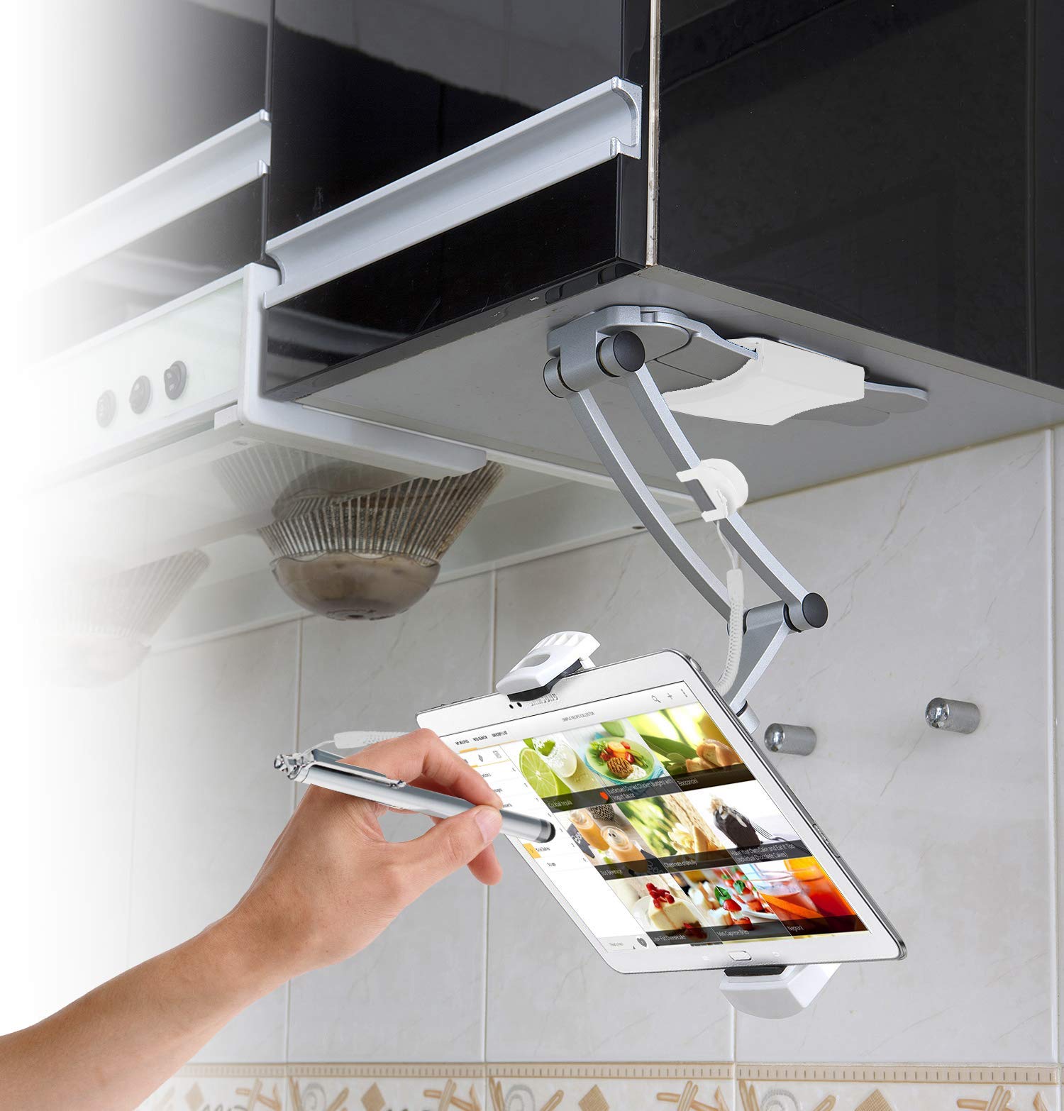 2in1 Kitchen Tablet Stand, CTA Digital Wall/Desktop Mount W/Stylus