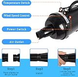 Gekufa Dog Hair Dryer 4.5HP 3200W Adjustable Temperature & Speed Black view 4
