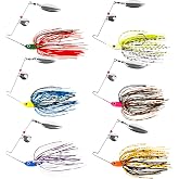 LUREBITE Bass Spinner Baits Fishing Lures | Spinner Baits for Bass Fishing Hard Metal Buzzbait jigs with Skirt for Bass Pike Trout Salmon Lures Spinnerbait Swimbait
