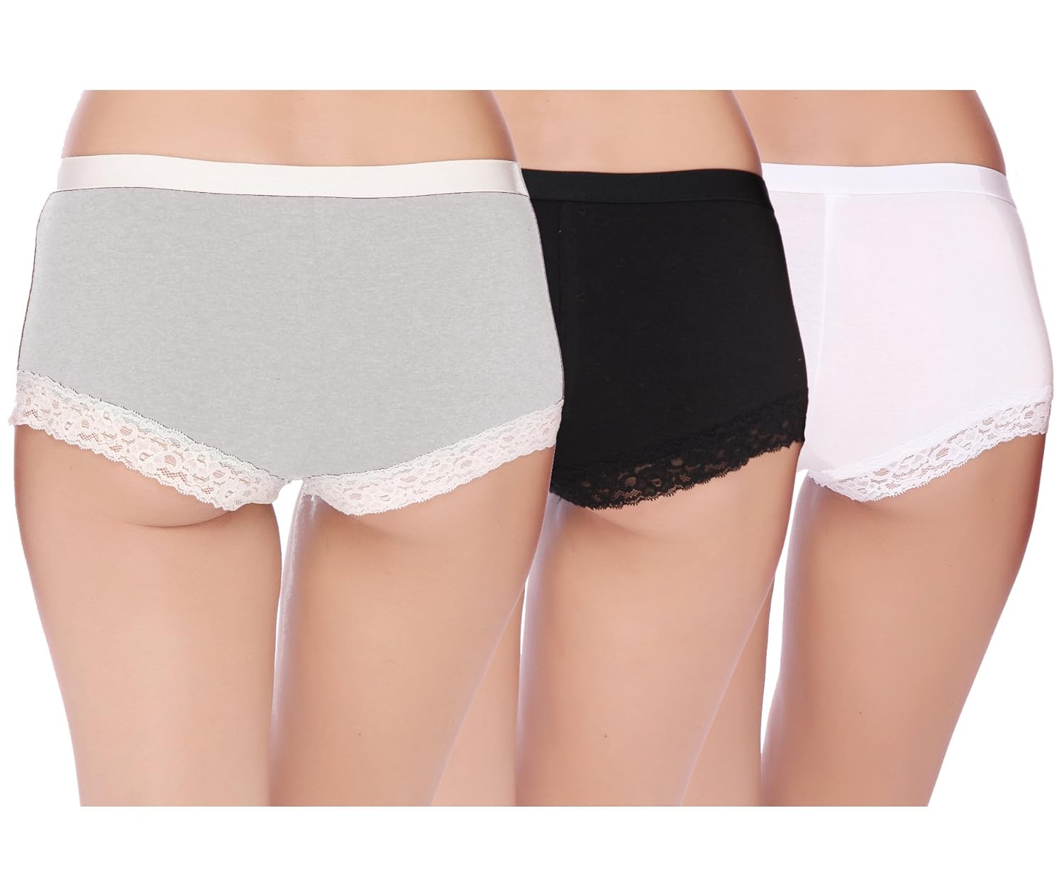 pepperika sexy cotton lycra boy shorts boy leg panties (pack of 3)