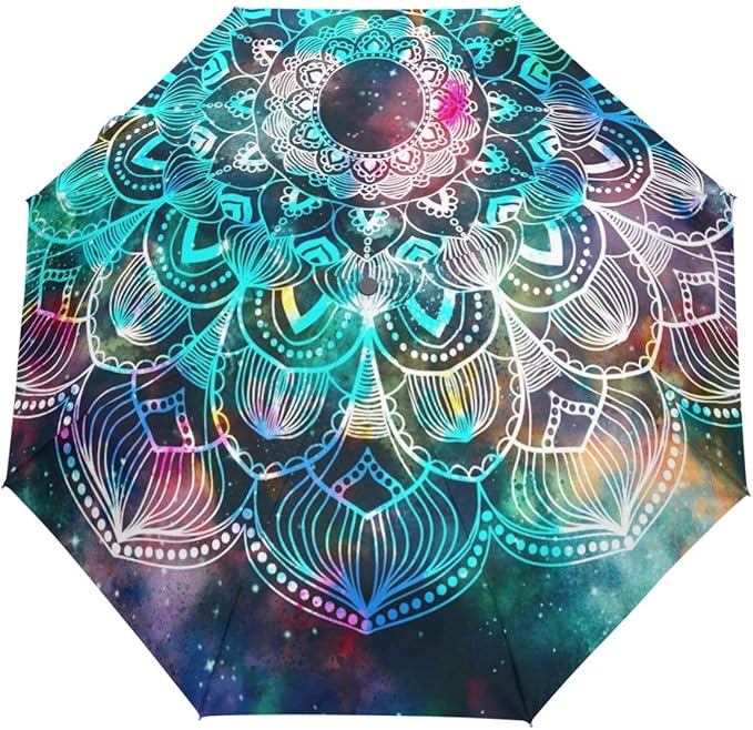 Resumen Geométrico Mandala Paraguas Star Galaxy Auto Paraguas Abrir
