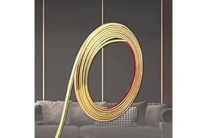 TAAIZAU Shiny Gold Flexible Peel and Stick Wall & Floor Strip, Molding Trim for Tile, Mirror, Cabinet (16.4 ft x 0.4 inch)