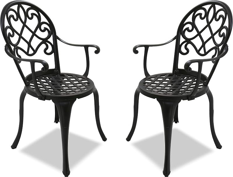 Centurion Supports Prego 2 Large Bistro Chairs Black Aluminium Armrests