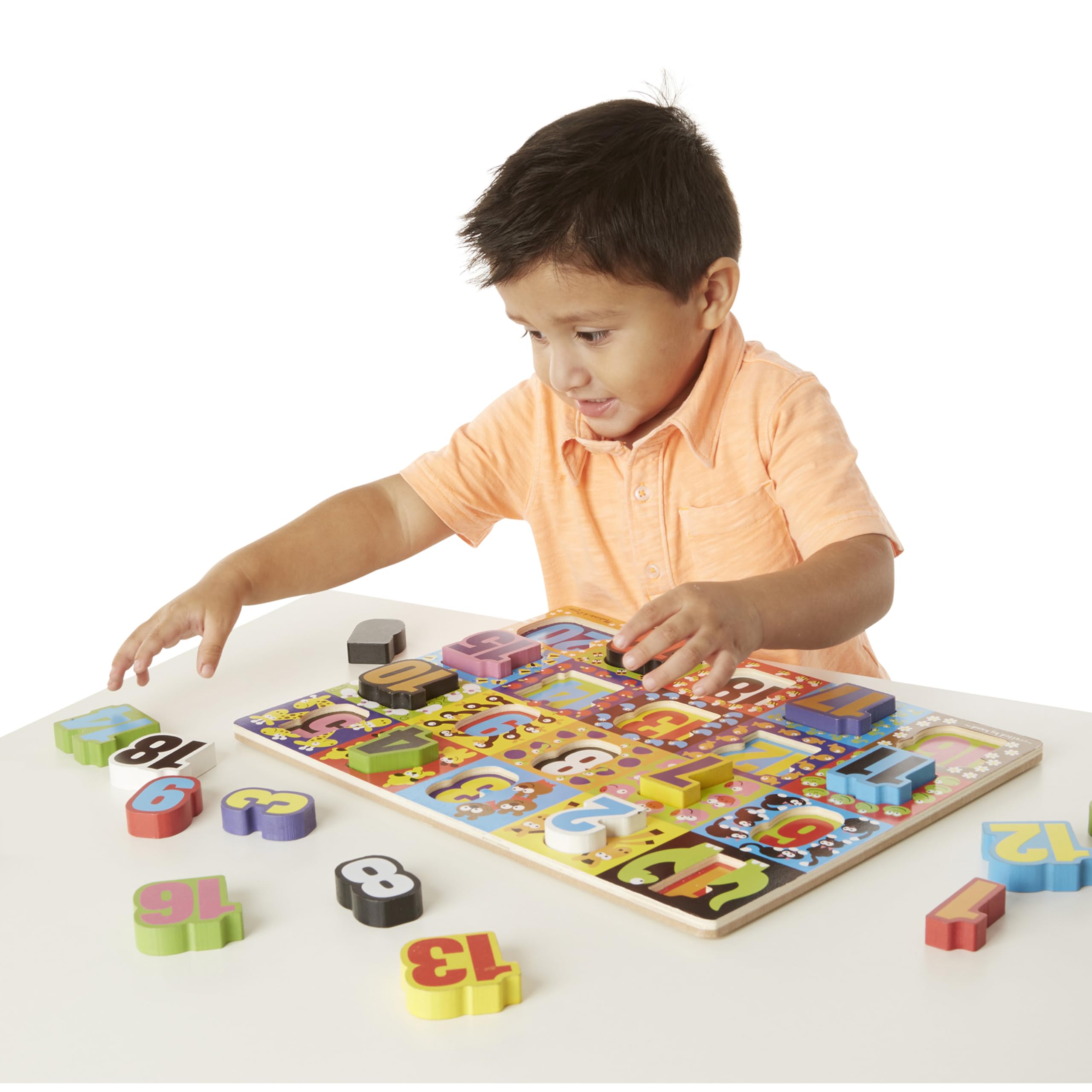 Melissa & Doug Jumbo Numbers Wooden Chunky Puzzle (20 pcs)