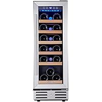 Kalamera Mini Fridge 18 Bottle - 12 inch Wine Cooler Refrigerator, Built-in or Freestanding, with Stainless Steel…