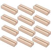 Vagocom 12Pcs 3.15Inch/8cm Wood Place Card Holders, Card Stand Table Number Holders Picture Holder for Wedding Party Events Display