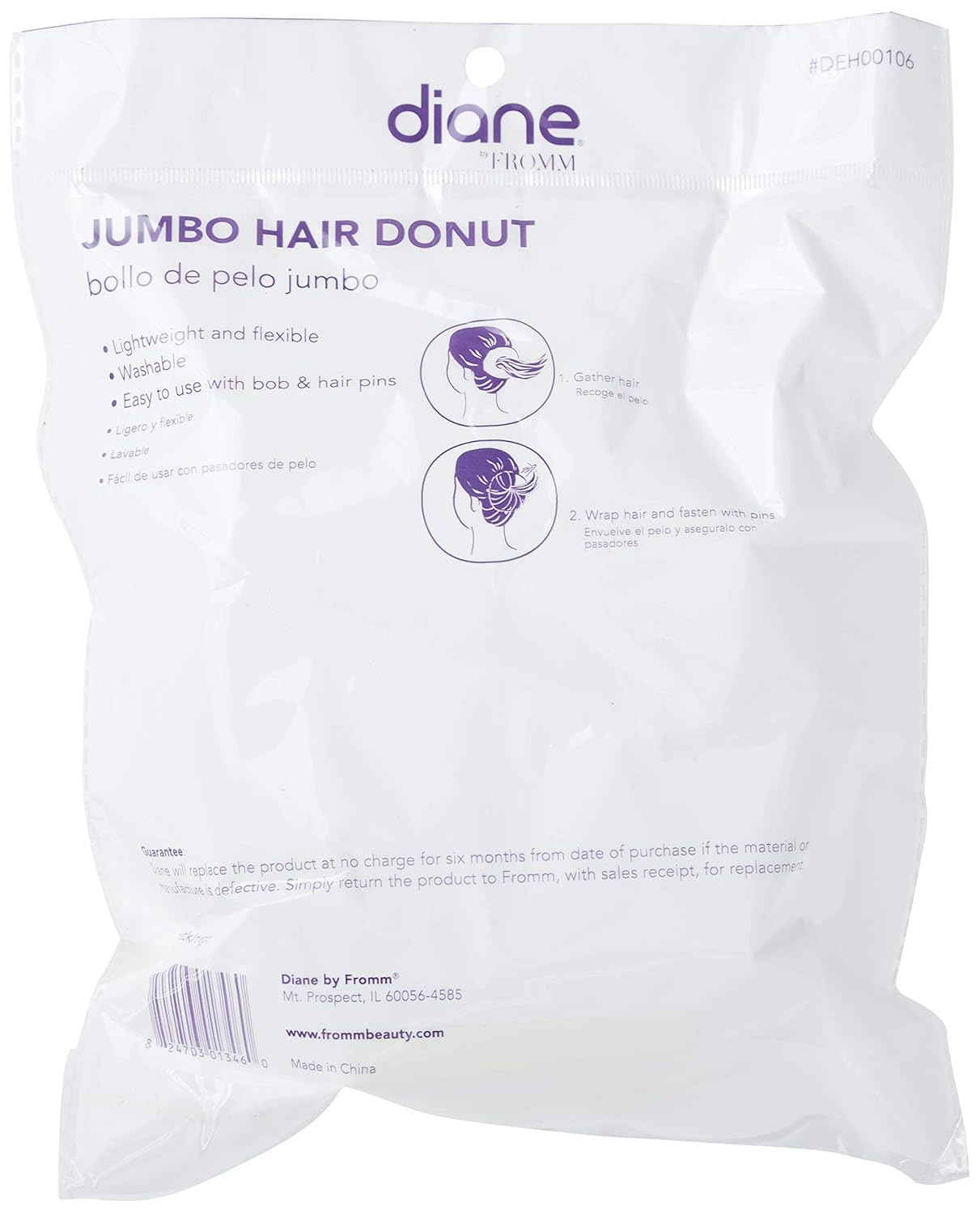 Diane Jumbo Hair Donut, Black, 5.5": Beauty