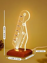CoolGift Mart Light Up Guitar Pick Holder Acrylic Headstock with Wooden Base view 7