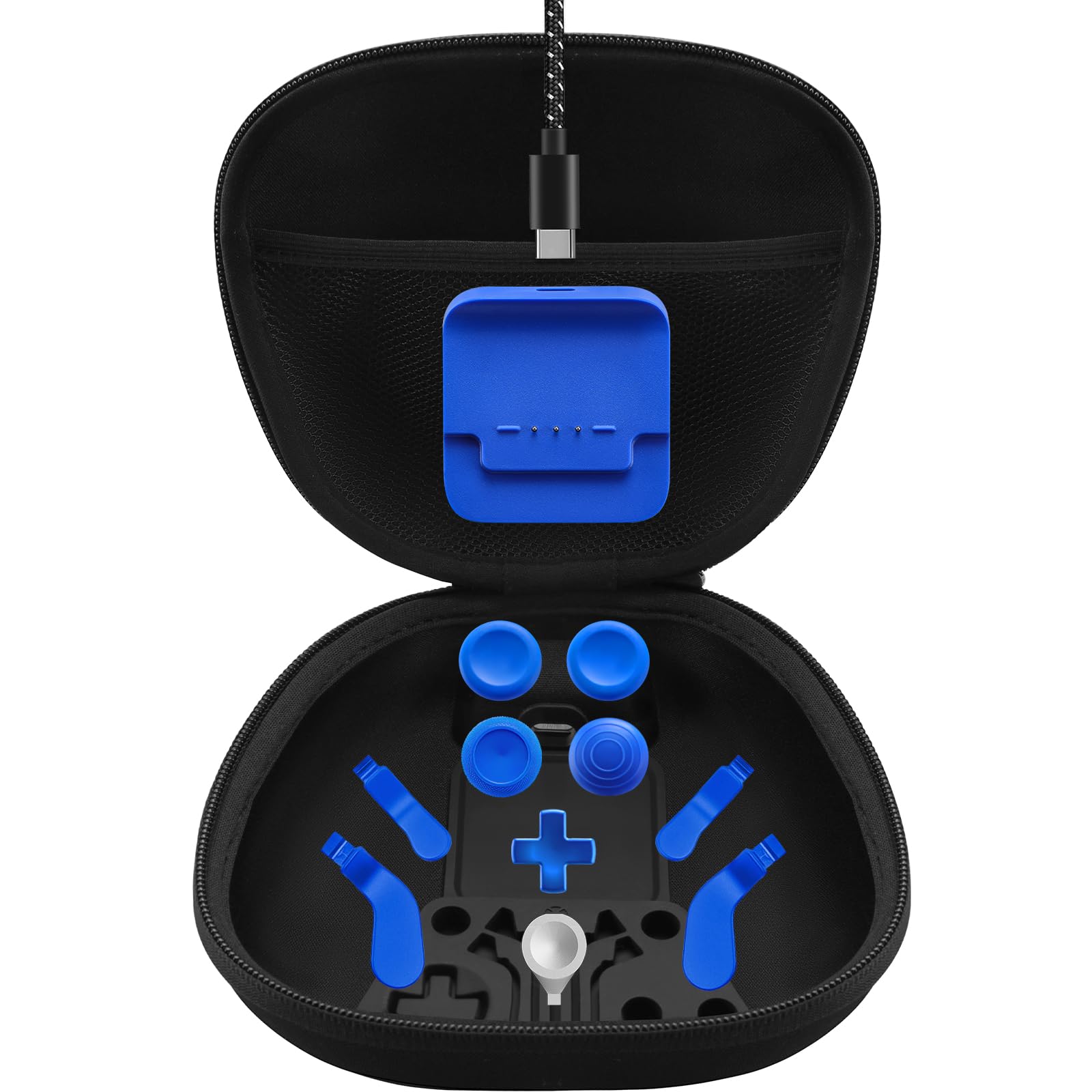 Complete Component Pack for Xbox Elite Controller Series 2 - Accessories Include 1 Carrying Case, 1 Charging Dock, 4 Thumbsticks, 4 Paddles, 1 Dpad, 1 Charging Cord and 1 Adjustment Tool(Blue)