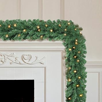 Buy Christmas Garland With Lights Xmas Garlands With Timer Outdoor Lighted Pine Cone Christmas Garlands With 50 Led Battery Powered String Light For Indoor Party Home Decoration 9 Ft By Christmas Garland With Battery Lights