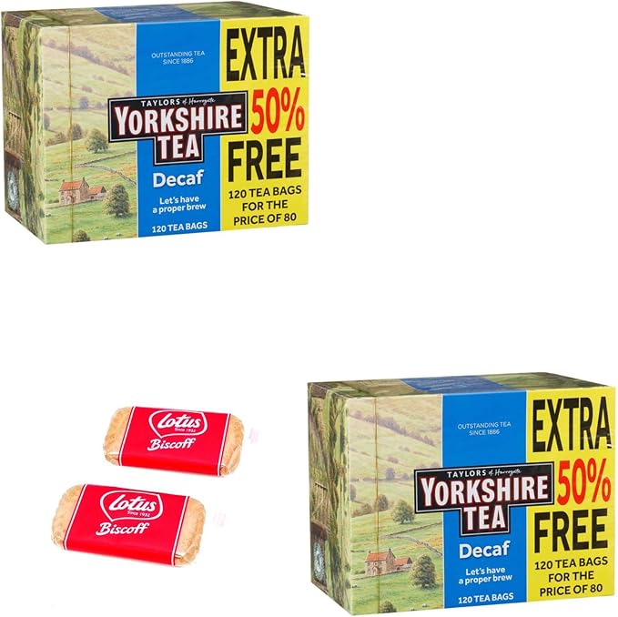 Amazon ヨークシャーデカフ紅茶1袋2パック 高品質の伝統的な芳香剤 ロータスカラメルビスケットx 2 6g 2個入り 適切な醸造 強い人のための強いお茶 Yorkshire 紅茶 通販