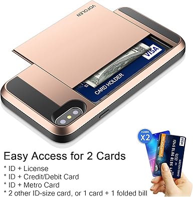 Amazon Com Vofolen Case For Iphone Xs Max Case Wallet Card Holder Sliding Cover Credit Card Slot Id Pocket Dual Layer Protective Hard Shell Hybrid Tpu Bumper Armor Case For Iphone Xs Max