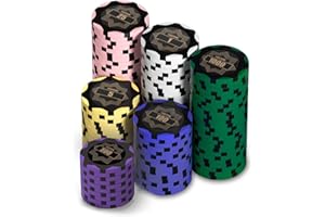 HEITOK Clay Poker Chips Set 100 Chips with Number for Texas Hold’em, 14g Professional Weight & Casino Blackjack Poker Set, Ca