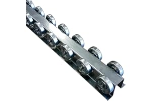 Ultimation Conveyor Skate Wheel Flow Rail – 5' Heavy Duty Galvanized Steel Track with Wheels for Conveyor Systems, Work Tables, and Material Handling – 1000 lb Capacity