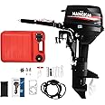 Outboard Motor, 2 Stroke 12 hp 169cc Heavy Duty Boat Engine Fishing Boat Motor w/CDI System Water Cooling System (2 Stroke 12 hp)