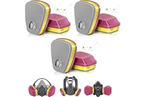WJJIYR Respirator Filter - 3 Pairs 60923 Respirator Cartridge for Respirator, Particulates Filter Against Acid Gases, Dust, Chemicals, Organic Vapors Compatible with 6000, 7000, FF-400 Series Respirator