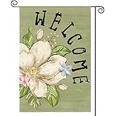 AVOIN colorlife Magnolia Spring Garden Flag 12x18 Inch Double Sided Outside, Seasonal Floral Welcome Yard Outdoor Flag