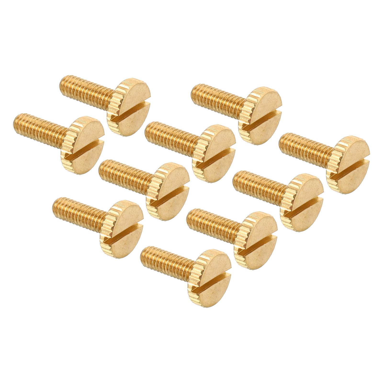 PATIKIL M4x15mm Knurled Thumb Screws, 20 Pack Flat Tip Brass Bolts Grip Knobs Fasteners with Straight Shoulders for Lighting Furniture Electronic Mechanical โ image 1