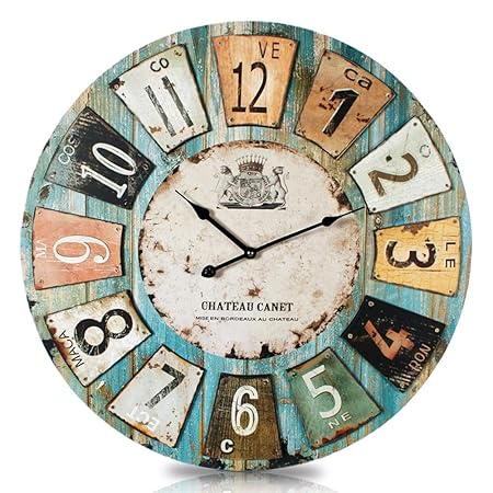 HC-Handel 910753 Holz Wanduhr Chateau Wand Uhr 60 cm