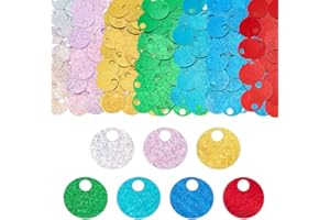 PH PandaHall 350pcs 20mm Large Sequins 7 Colors Flat Round Sequin Paillettes Iridescent Loose Sequin Glitter Foil Sequins for