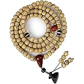 FAZOVIN Genuine Aged Bodhi Seed Bracelet 108 Mala Beads Necklace- Meditation Prayer Beads for Women