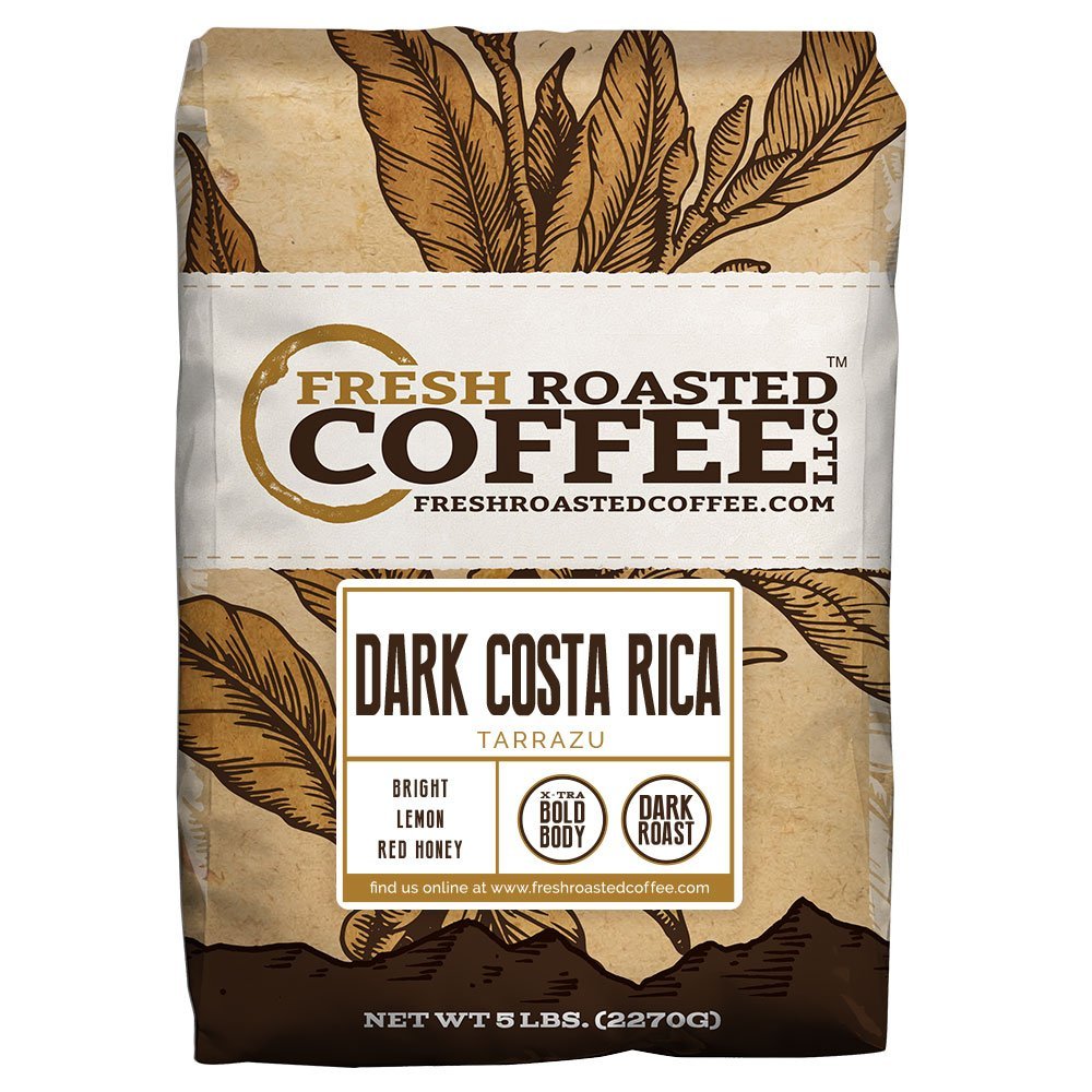 Dark Costa Rican Tarrazu, Whole Bean Coffee, 5 Pound Bag