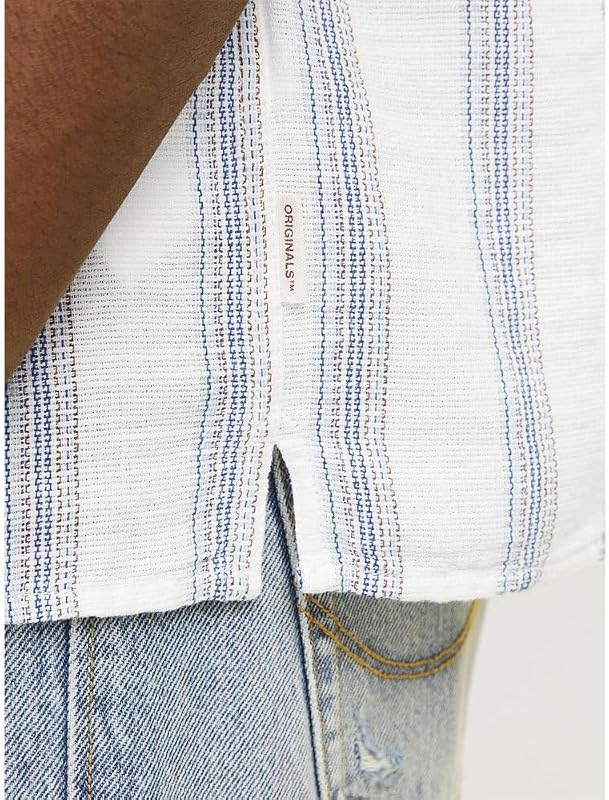 Herren Jornoto Stripe Resort Shirt Ss Kurzarmhemd, Cloud Dancer, S