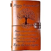 SUEHHYY Retirement Gifts for Women Woman Men 2025, Leather Travel Journal 140 Pages Presents, Happy Retirement Gifts for Teacher Nurse Coworker Boss Employee Friends