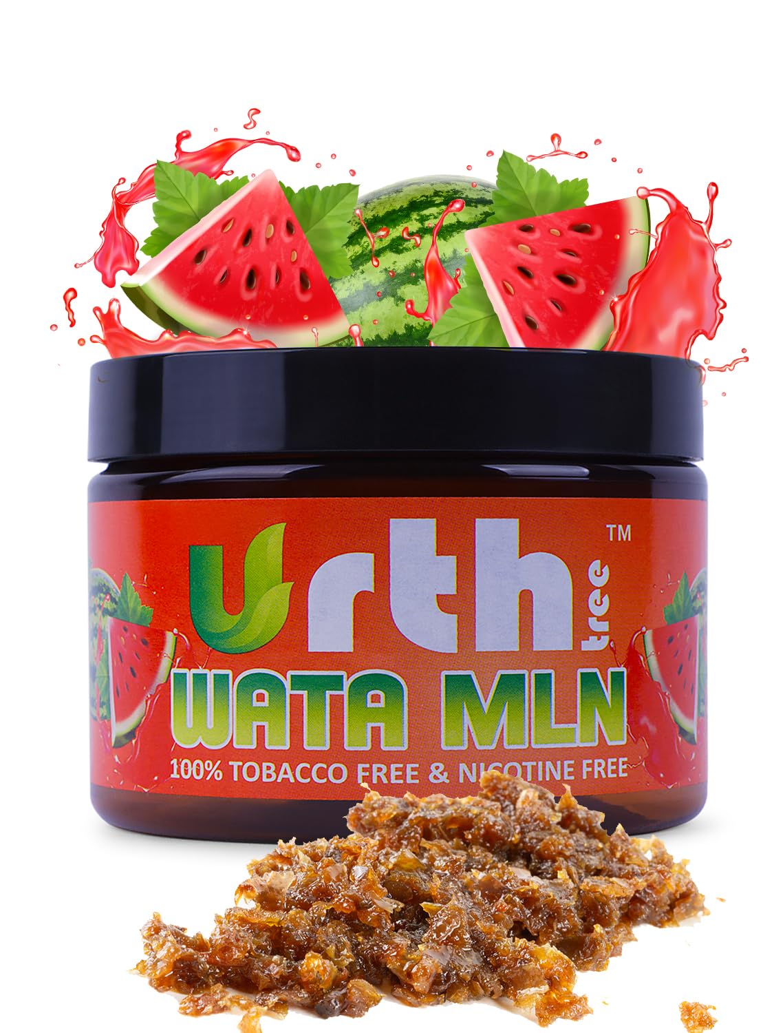 Photo 1 of UrthTree Hookah Flavors, Shisha Herbal Molasses, Tobacco Free And Nicotine Free, 250 gram - 8.8 Ounce, Premium Variety Flavors, Made 100% From Apple Skin (Watermelon)