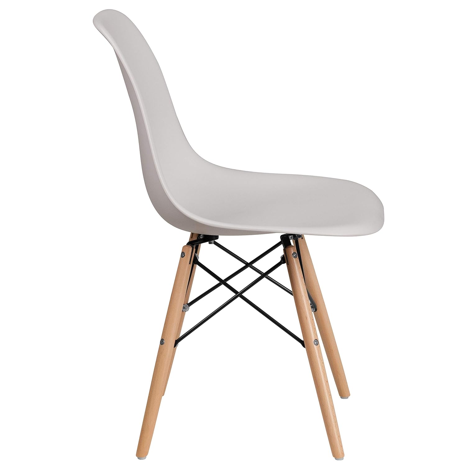 Flash Furniture Elon Series White Plastic Chair with Wood ...