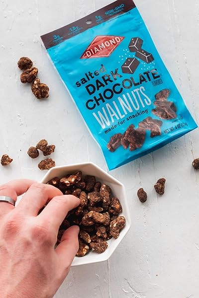 DIAMOND OF CALIFORNIA SALTED DARK CHOCOLATE WALNUT SNACK NUTS, 4 OZ.