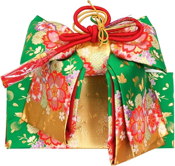 Amazon 七五三 結び帯単品 5歳用 簡単着付け 七五三 女児五歳用 高級金襴織 お子様結び帯 日本製 緑地に大小桜に舞蝶 No 7 着物 浴衣 通販