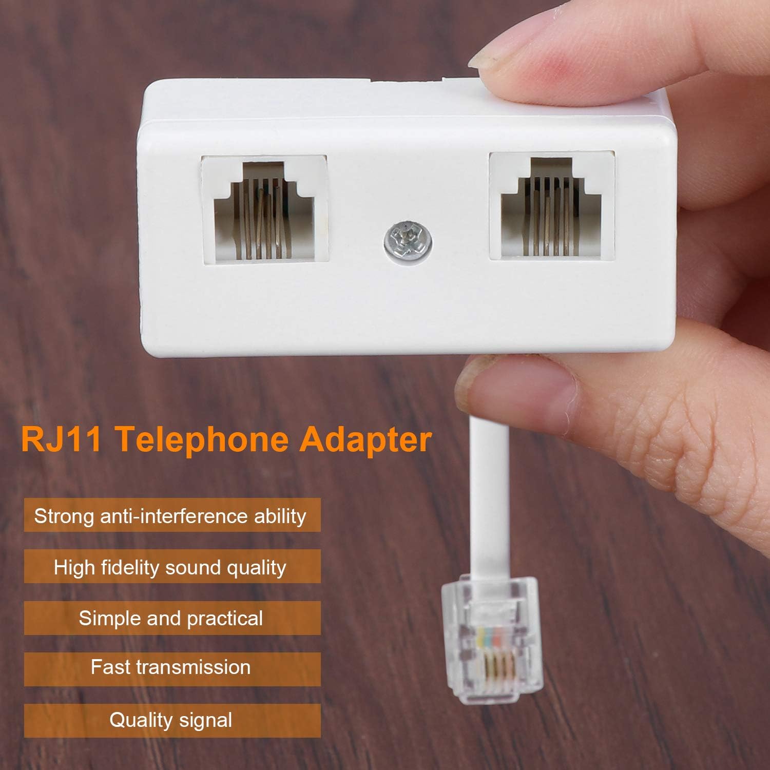 Two Way Telephone Socket Adapter Splitter Doubler Splitter, Cable RJ11