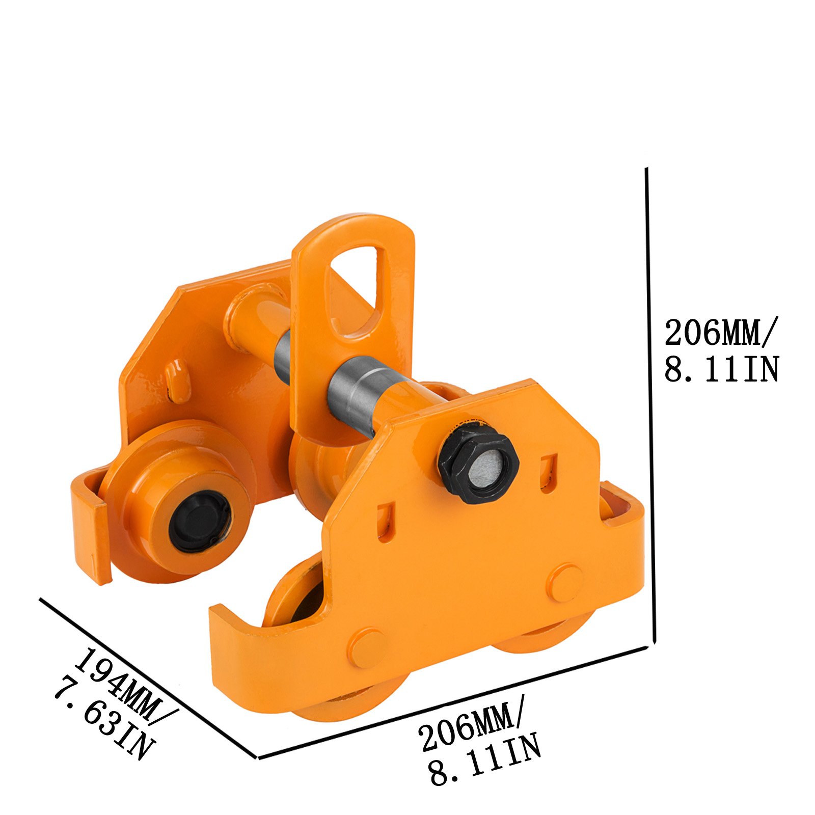 LOVSHARE 1T Push Beam Trolley 2204LBS Capacity Plain Trolley Heavy Duty