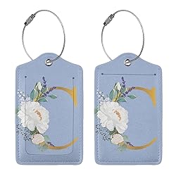 2 PCS Flower Lette C Luggage Tag for Suitcases