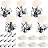 6PCS Guitar Tuning Pegs, Acoustic Guitar Tuning Pegs, Chrome Metal Alloy Machine Heads, 3L3R Knobs for Acoustic and Electric Guitars