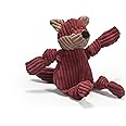 HuggleHounds Knottie Plush Dog Toy - Dog Stuffed Animal Toy, Puppy Toys, Squeaky Dog Toy for Small, Medium & Large Dogs, Durable Plush to Keep Them Busy - Sly Fox, Small