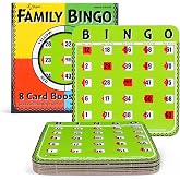 Regal Bingo Bulk Bingo Cards with Sliding Windows - Reusable Large Print Bingo Game Cards for Adults Large Group - 8 Pack, Green