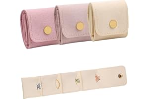 COOKOOKY 3 Pack Mini Jewelry Organizer, Travel Jewelry Case, Foldable Multifunctional Travel Jewelrys Pouch for Earrings, Necklaces, Rings, Chain Bracelets, Brooches