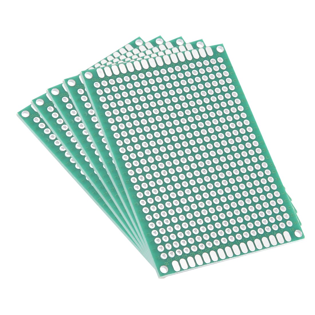 Sourcingmap 5pcs 5x7cm Double Sided PCB Board Universal Printed Circuit Proto Board for DIY Soldering Electronic Projects Practice Test Circuit