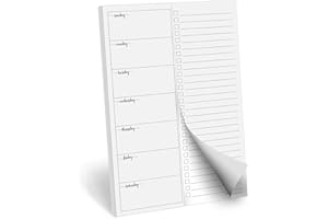 321Done Weekly Plan with Checklist Notepad – 50 Sheets (5.5x8.5) Small – Made in USA - Two Column, Minimalist to-Do Planning Memo Pad, Simple Planner Schedule Inserts Sunday Start