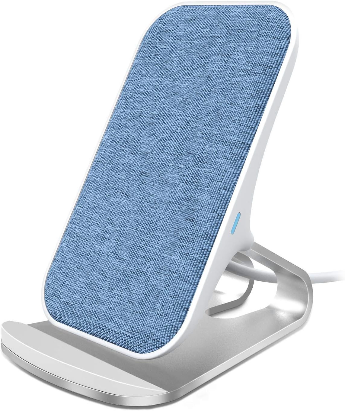 Lecone Fast Wireless Charger Fabric 10W / 7.5W / 5W Wireless Charging Stand Compatible with iPhone SE 2020/11/11 Pro/11 Pro Max/Xs MAX/XR/XS/X/8,Galaxy S20/Note 20/S10 Plus (Blue)