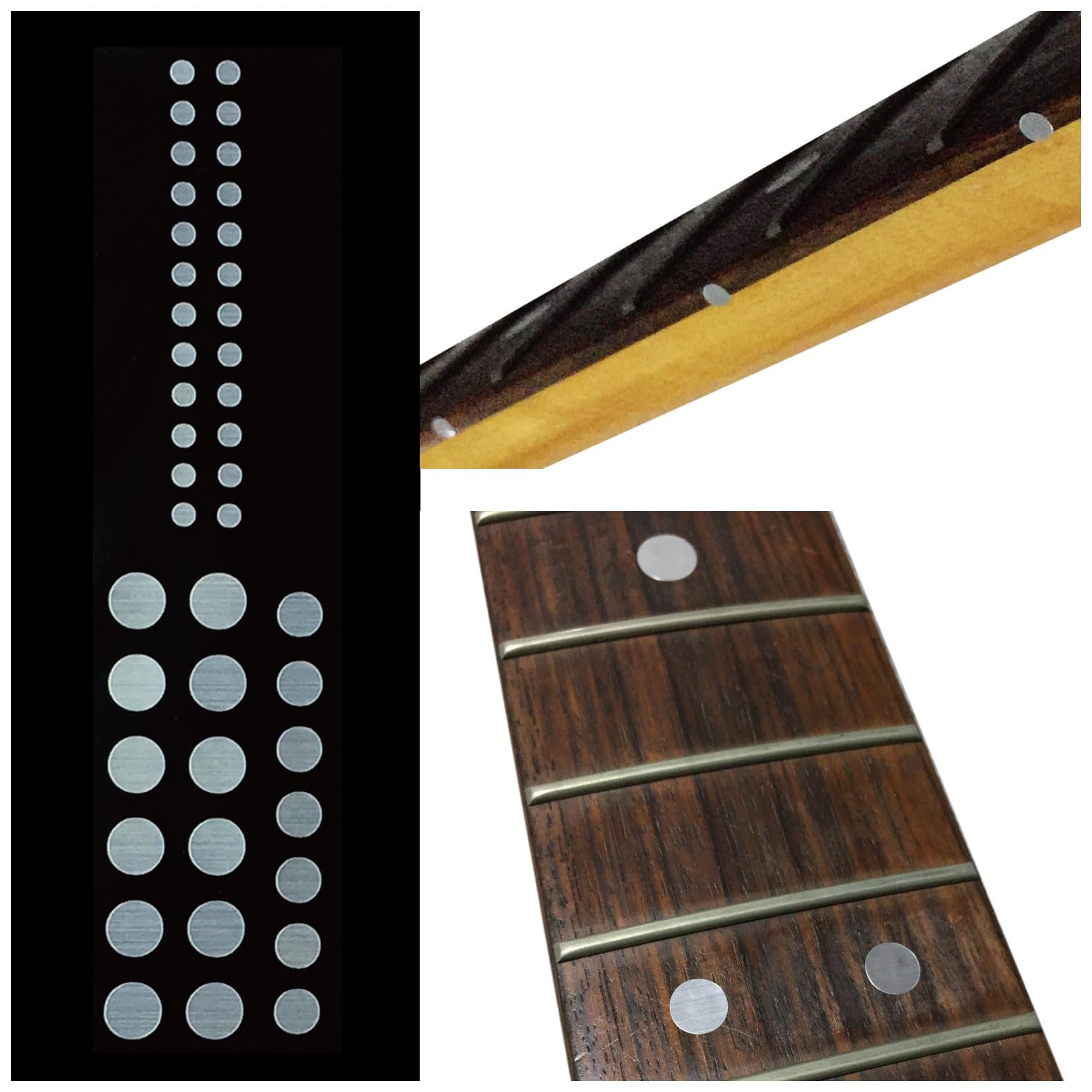 Inlaystickers F-085CD-MT-AZ Fretboard Markers Inlay Stickers Decals for Guitar & Bass - Custom Dots Set - Metallic