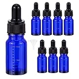 Kesell 8Pcs Glass Dropper Bottle 10ml Blue