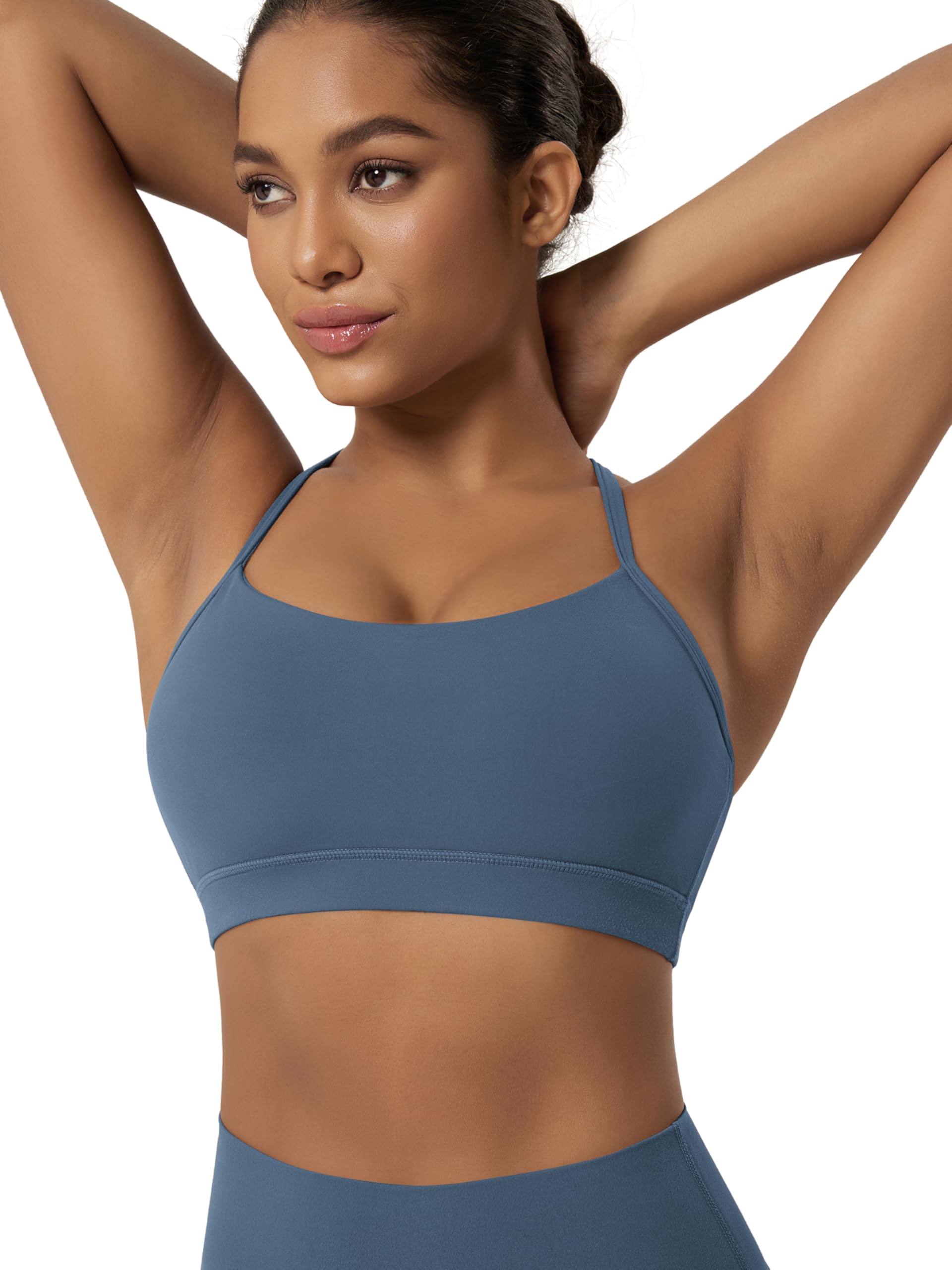 Photo 1 of *MISSING PARTS - See Clerk Notes*
ODODOS Cloud Feeling Y Racerback Sports Bra for Women Wirefree Padded Strappy Yoga Bra, Ink Blue, Small