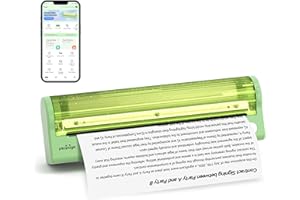PeriPage P80 Portable Printer,Thermal Wireless Bluetooth Printer Support 8.5" X 11" US Letter & Legal,A4 Thermal Paper, Inkless Printer Compatible with iOS, Android Phone,Laptops (Green 203dpi)